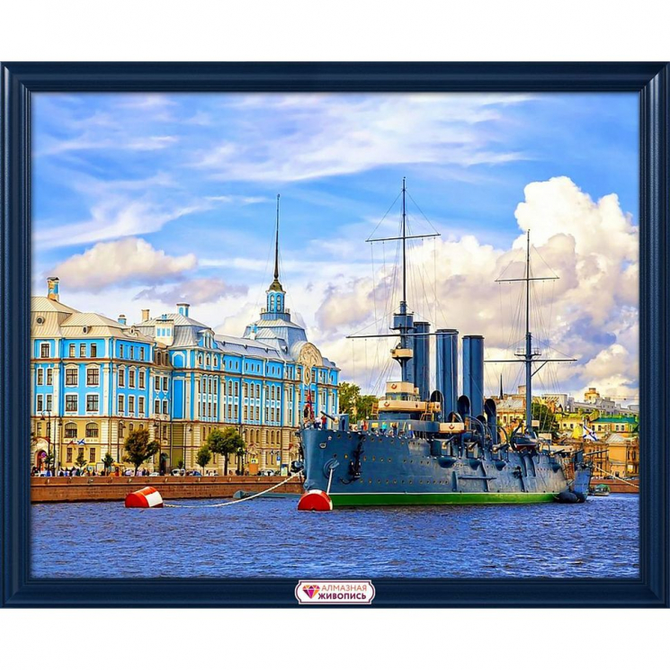 Набор для изготовления картин АЛМАЗНАЯ ЖИВОПИСЬ арт.АЖ.1955 Крейсер Аврора