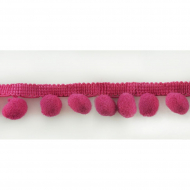 Тесьма с помпонами MATSA цвет пурпурно-красный