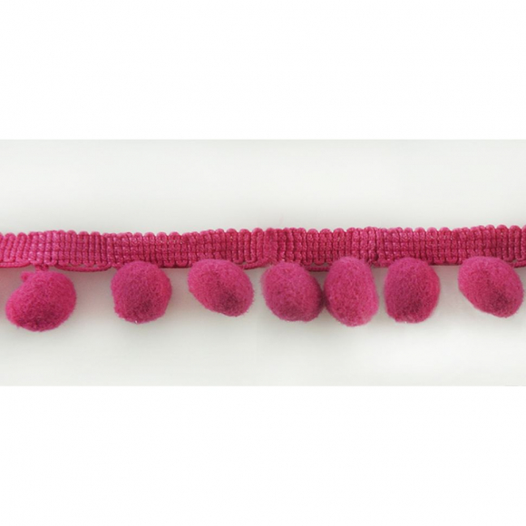 Тесьма с помпонами MATSA цвет пурпурно-красный