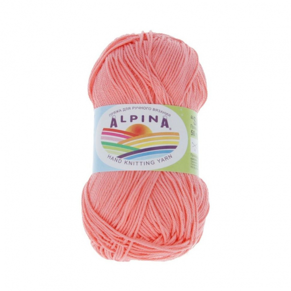 Пряжа ALPINA SATI (100% мерсеризованный хлопок) 10х50г/170м цв.148 яр.персиковый