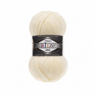 Пряжа для вязания Ализе Superlana midi (25% шерсть, 75% акрил) 5х100г/170м цв.001 кремовый