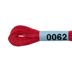 Нитки для вышивания Gamma мулине (0001-0206) 100% хлопок 24 x 8 м цв.0062 красный