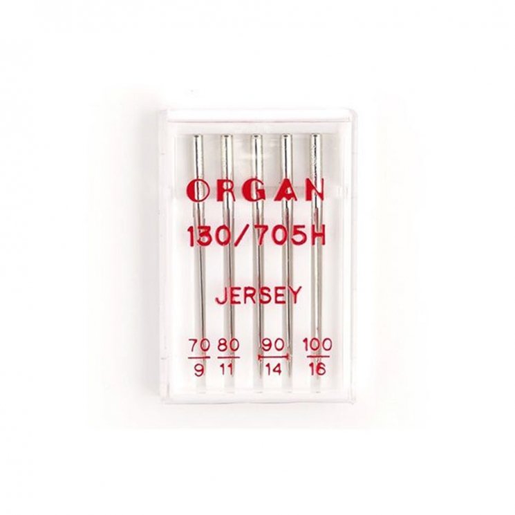 Иглы для бытовых швейных машин ORGAN джерси №70-100, уп.5 игл