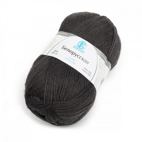 Пряжа для вязания КАМТ Белорусская (50% шерсть, 50% акрил) 5х100г/300м цв.137 маренго