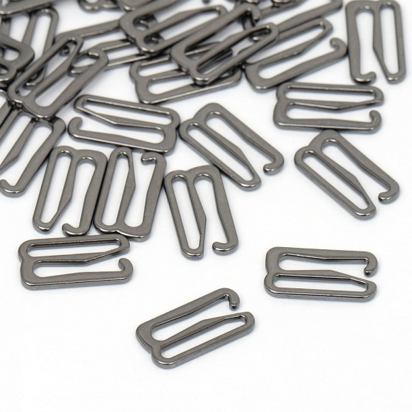 Крючок для купальника металл TBY-915.SW 15мм, цв.черный никель, уп.1000шт