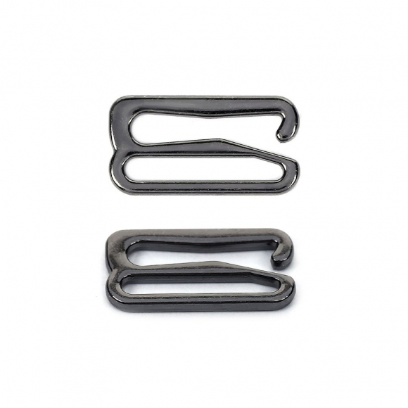 Крючок для купальника металл TBY-915.SW 15мм, цв.черный никель, уп.1000шт