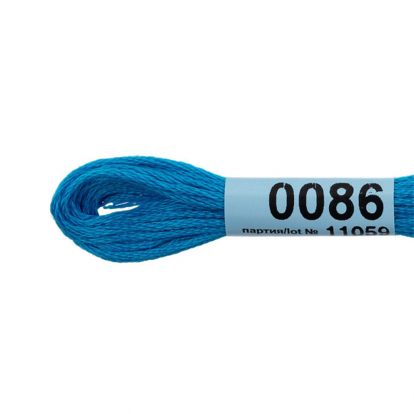 Нитки для вышивания Gamma мулине (0001-0206) 100% хлопок 24 x 8 м цв.0086 ярк.синий