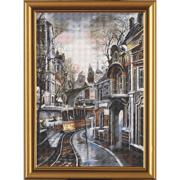 Набор для вышивания мулине НОВА СЛОБОДА арт.РЕ3109 Трамвайный путь 28х41 см
