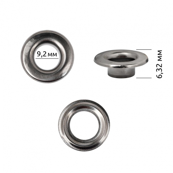 Люверсы сталь New Star №24 (? 9,2мм, h 6,32мм) цв.никель черный уп.100шт