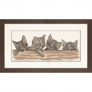 Набор для вышивания LANARTE арт.PN-0008315 Cats Over The Fence 30х15 см