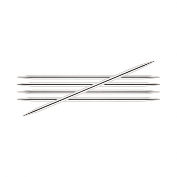 10104 Knit Pro Спицы чулочные для вязания Nova Metal 2,75мм/15см, никелированная латунь, серебристый, 5шт