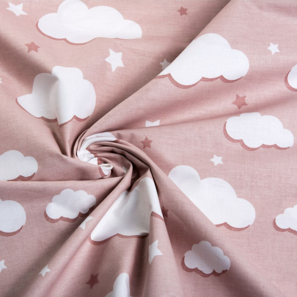 Ткань ранфорс Облака, арт.WH 2813-v01, 130г/м?,100% хлопок, шир.240см, цв.бежевый, уп.3м