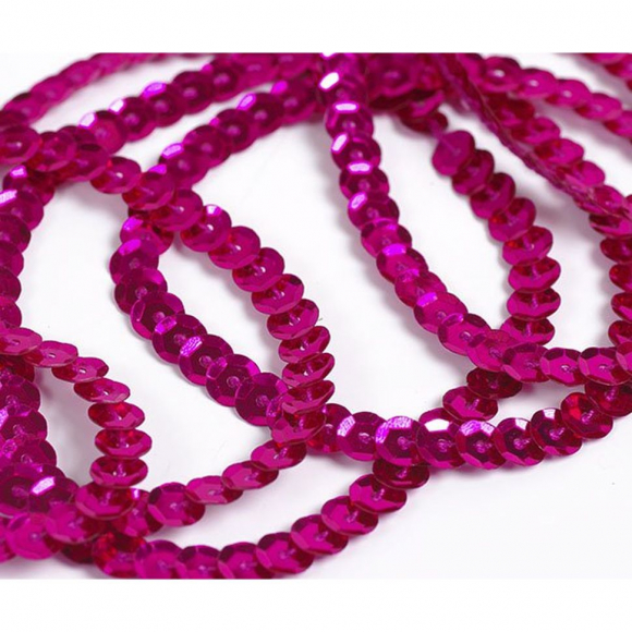 Пайетки на нитях 6мм Silver Base арт.TBY-FLKU06-SB цв.08 насыщенный красный уп.73.12м