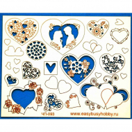 113722_Чип-борд картонный "Сердечки"