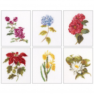 Набор для вышивания THEA GOUVERNEUR арт.3087 Шесть цветочных исследований 6х17х20 см