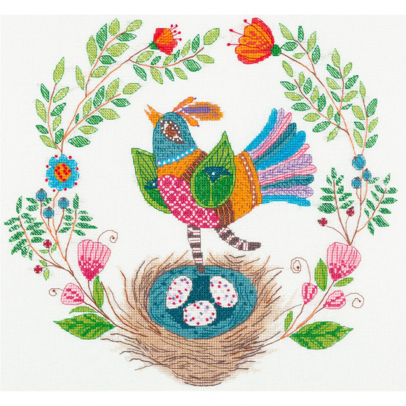 Набор для вышивания PANNA арт. PT-1953 Певчая птичка 30х30,5 см Набор для вышивания PANNA арт. PT-1953 Певчая птичка 30х30,5 см