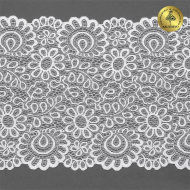 Кружево-стрейч KRUZHEVO арт.TBY.YSTL00839 шир.180мм цв.01 белый, уп.20м