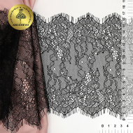 Кружево реснички KRUZHEVO арт.TBY A88 шир.170мм цв.170 черный уп.3м