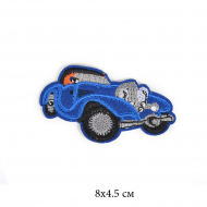 Термоаппликации арт.TBY-2134 Кабриолет синий 8х4,5 см 10 шт