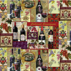 Ткань для пэчворка PEPPY Wine Country Panel 4525 146 г/м? 100% хлопок цв.25332 MUL1 уп.60х110 см
