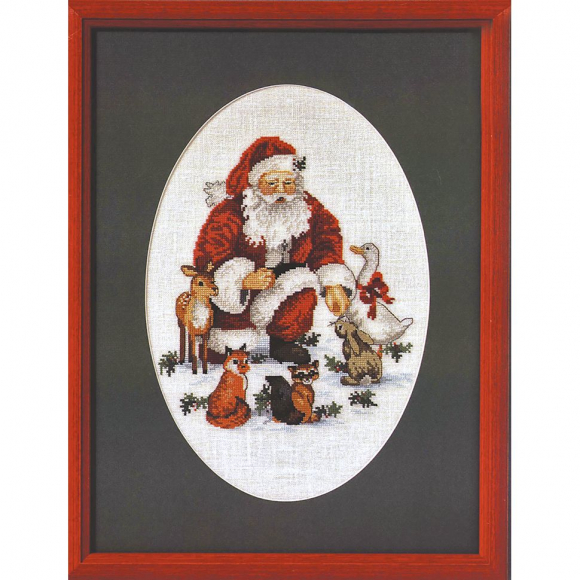 Набор для вышивания: "Санта с животными"